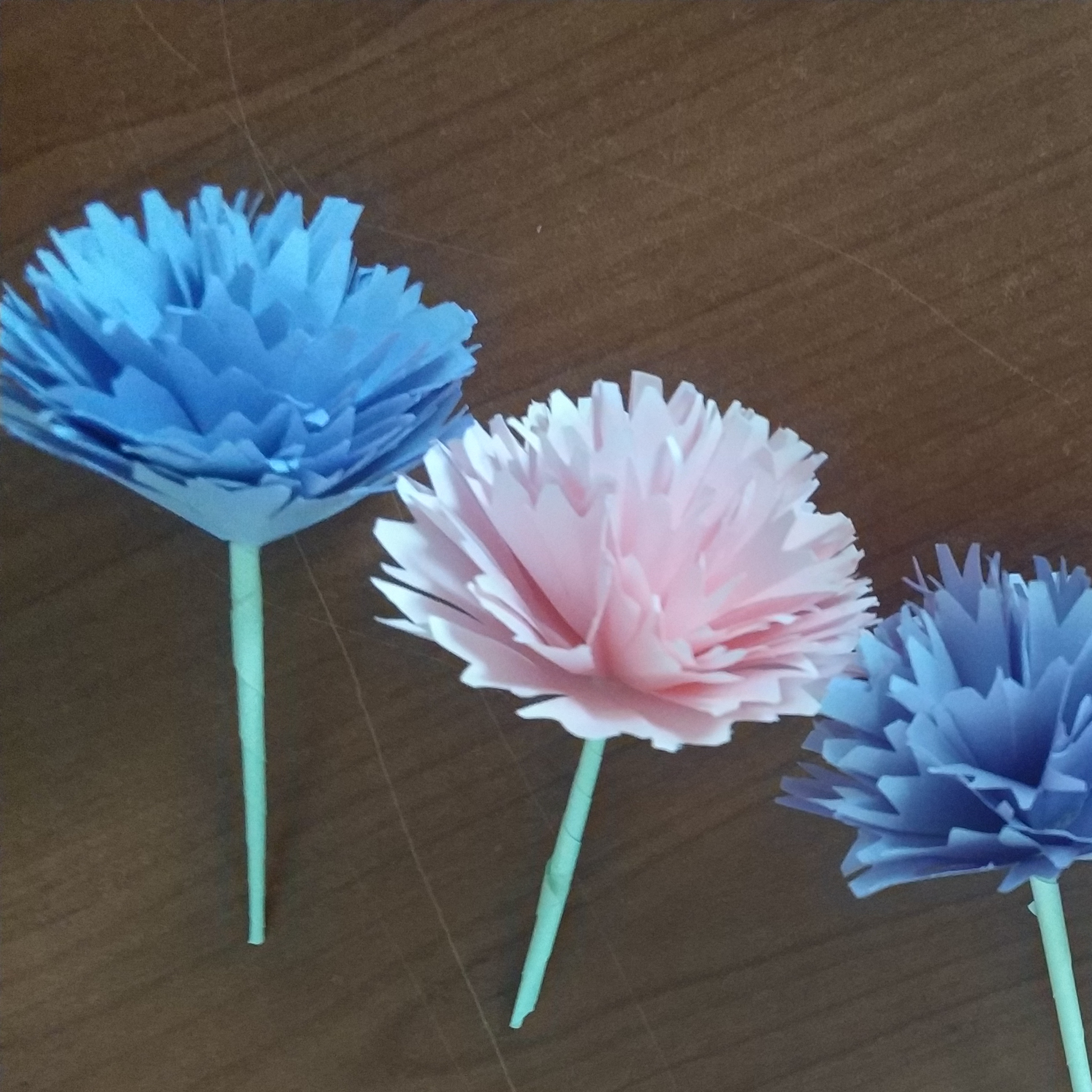 亲子手工——母亲节送给母亲的折纸鲜花(康乃馨)