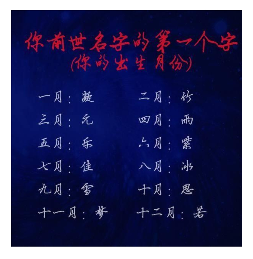 来测一测你的前世叫什么吧