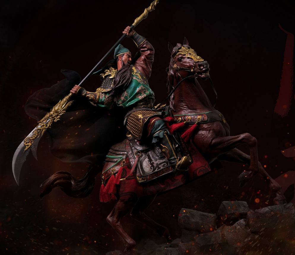 小伙秀三国关羽手办,霸气程度远超想象,赤兔马毛发清晰可见