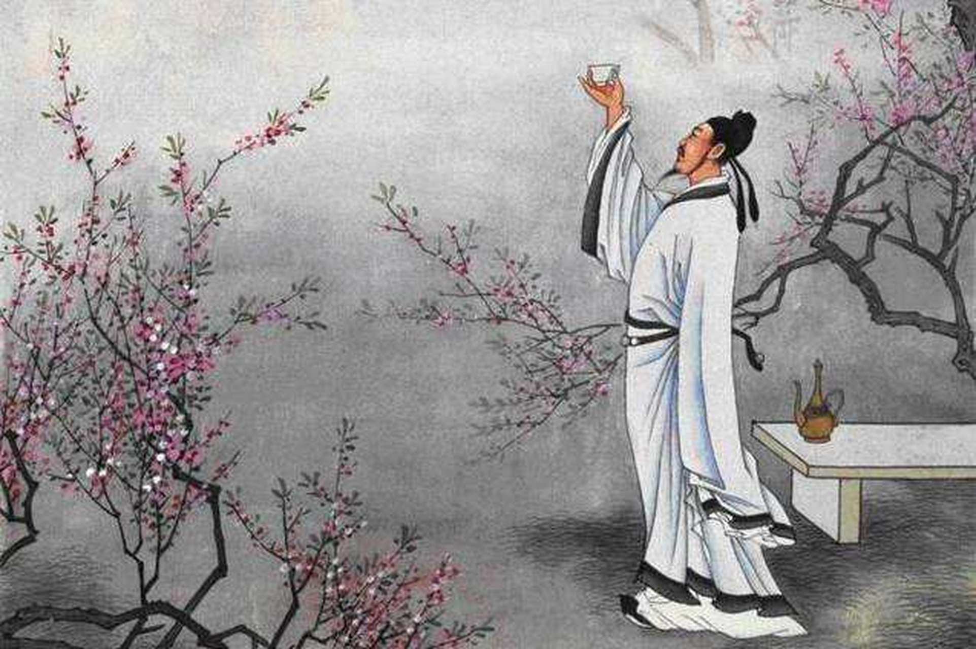 李白赋诗一首:云想衣裳花想容,春风拂槛露华浓.
