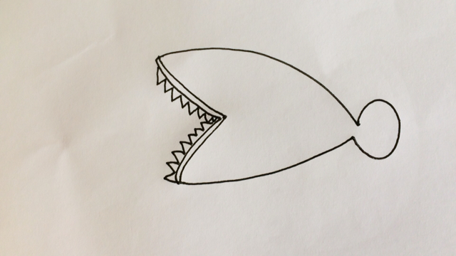 儿童学画简笔画,凶猛食人鱼