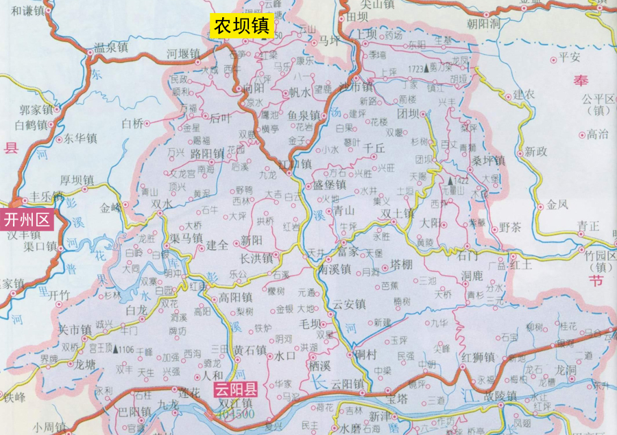 开州乡镇地图图片