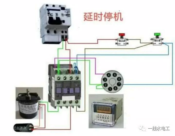 斷路器,接觸器,繼電器及常用交流接觸器實物接線圖