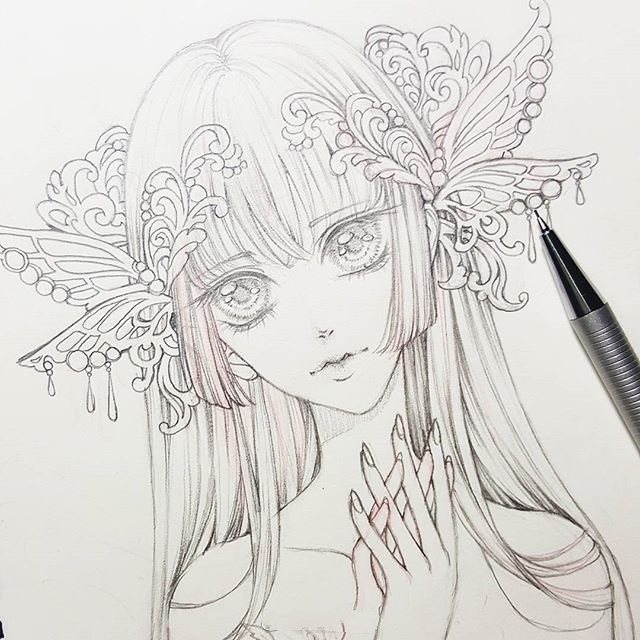 二次元美少女黑白线稿图,缺手绘素材的还不赶紧保存