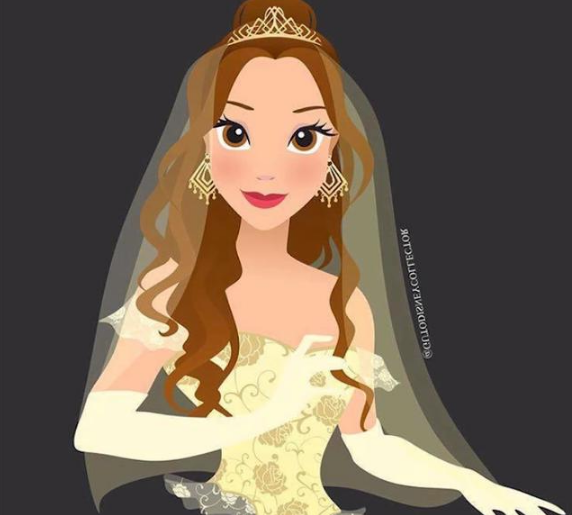 迪士尼公主穿上嫁衣图片