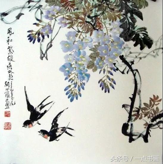 张世简紫藤国画作品精选