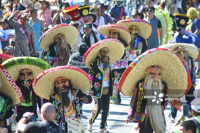 当地时间2018年12月8日,墨西哥墨西哥城,2018墨西哥城狂欢节举行,民众