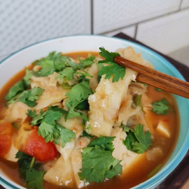 家常版烩饼,酸甜好吃,味道很地道