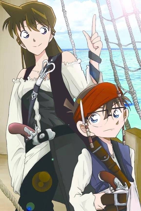 当《名侦探柯南》里的人物当上海盗,怪盗基德帅气,毛利兰不用枪