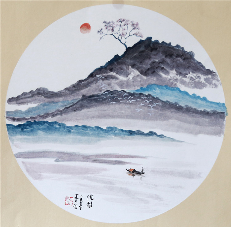 画家张宝生,斗方山水小品欣赏!