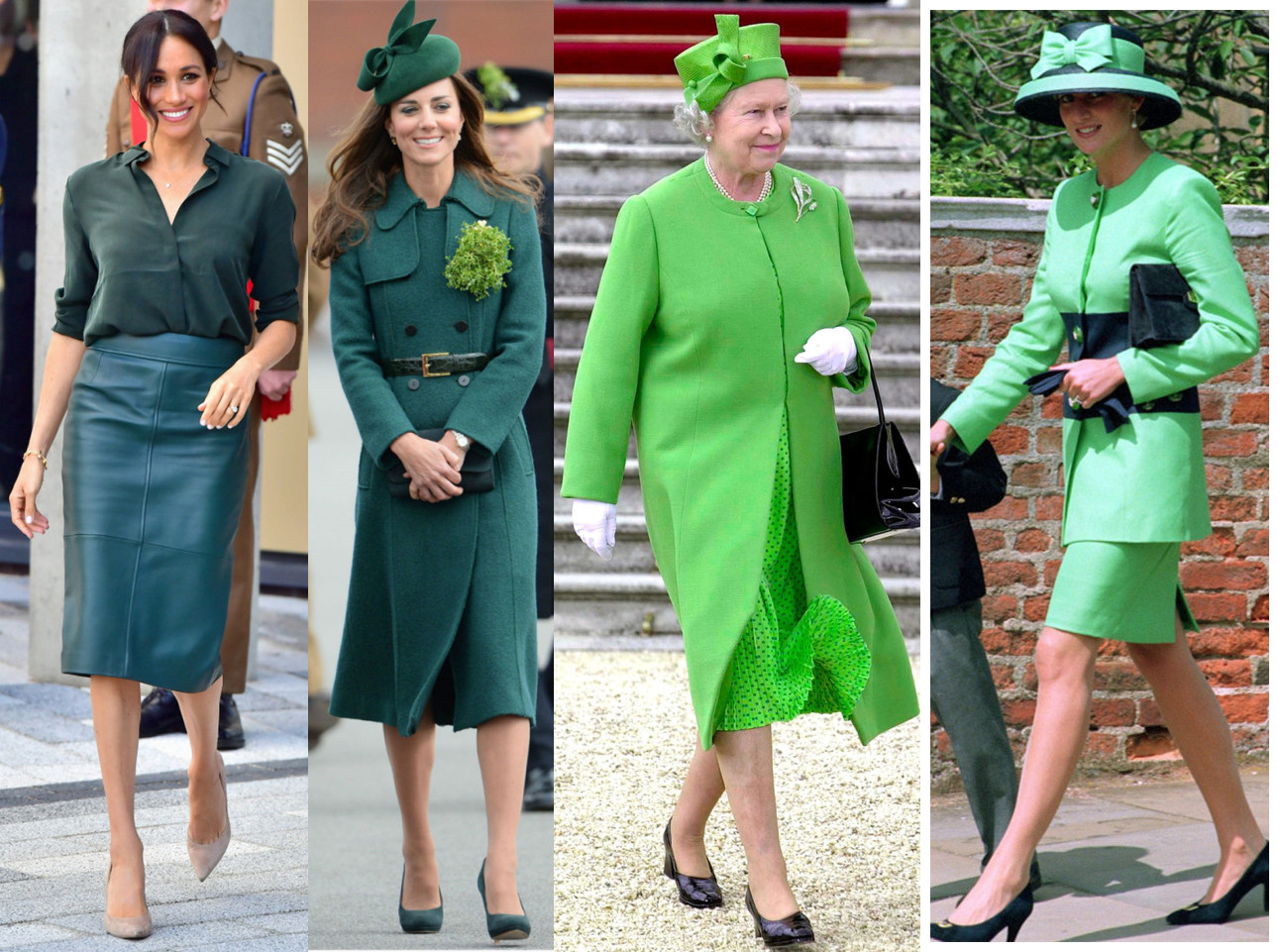 英国王室女性绿色服装造型大pk:伊丽莎白女王赢了