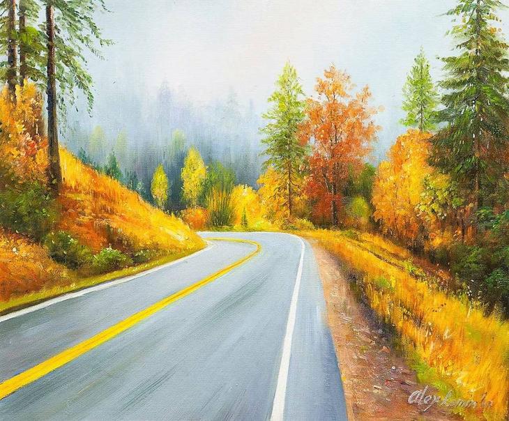 插画:艺术家romm alexander水彩风景画作品