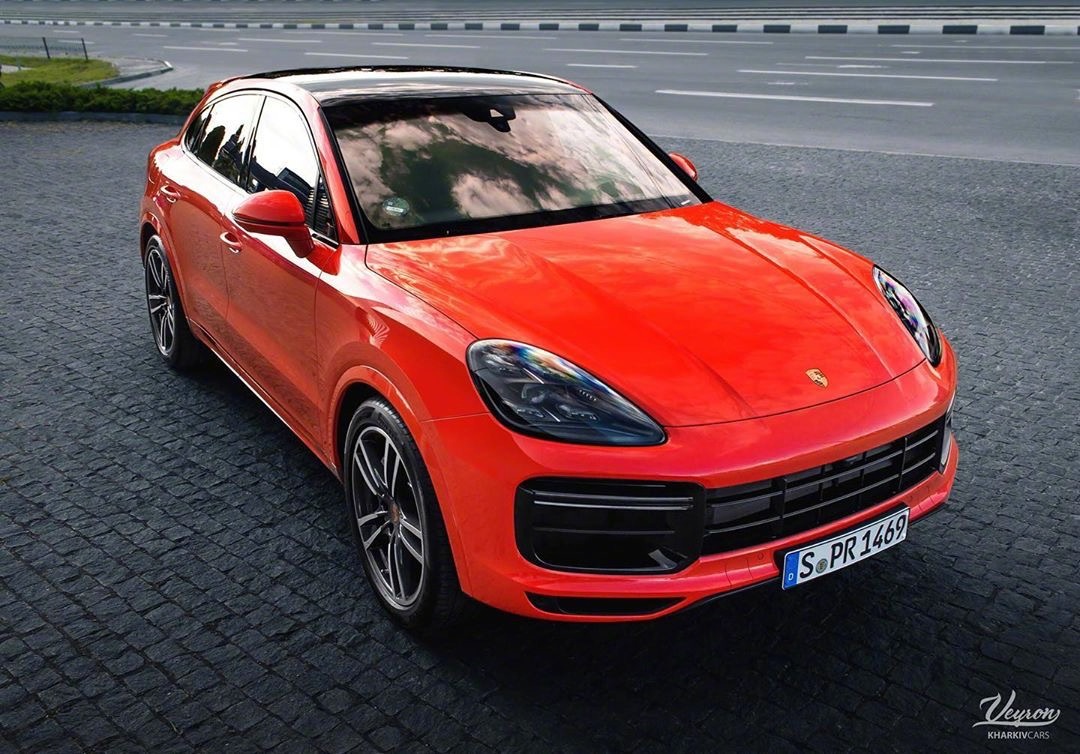 保时捷全新卡宴coupe橙色的外观