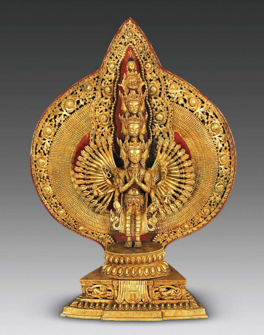 清 铜鎏金千手观音