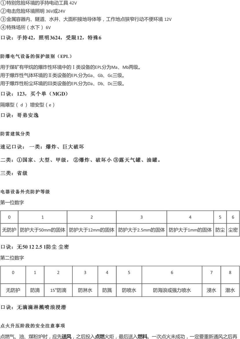 2023年中級安全工程師《安全生產技術基礎》記憶口訣