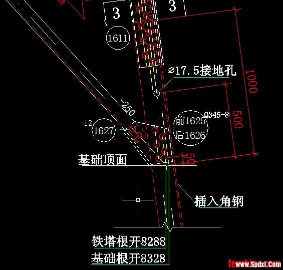 电力铁塔基础根开图解图片