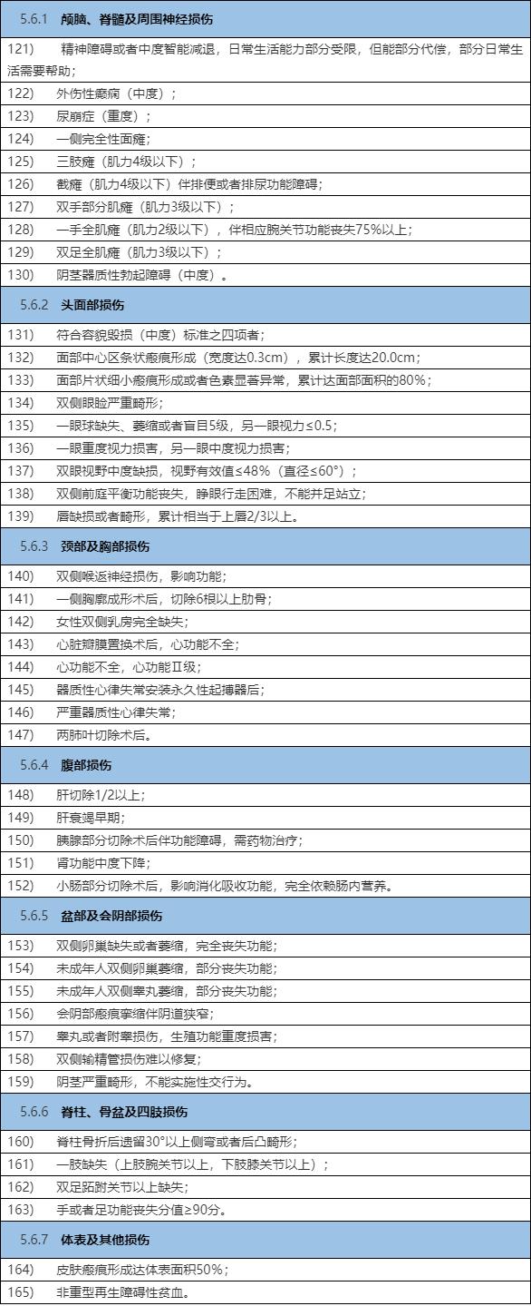 人身损害伤残鉴定标准