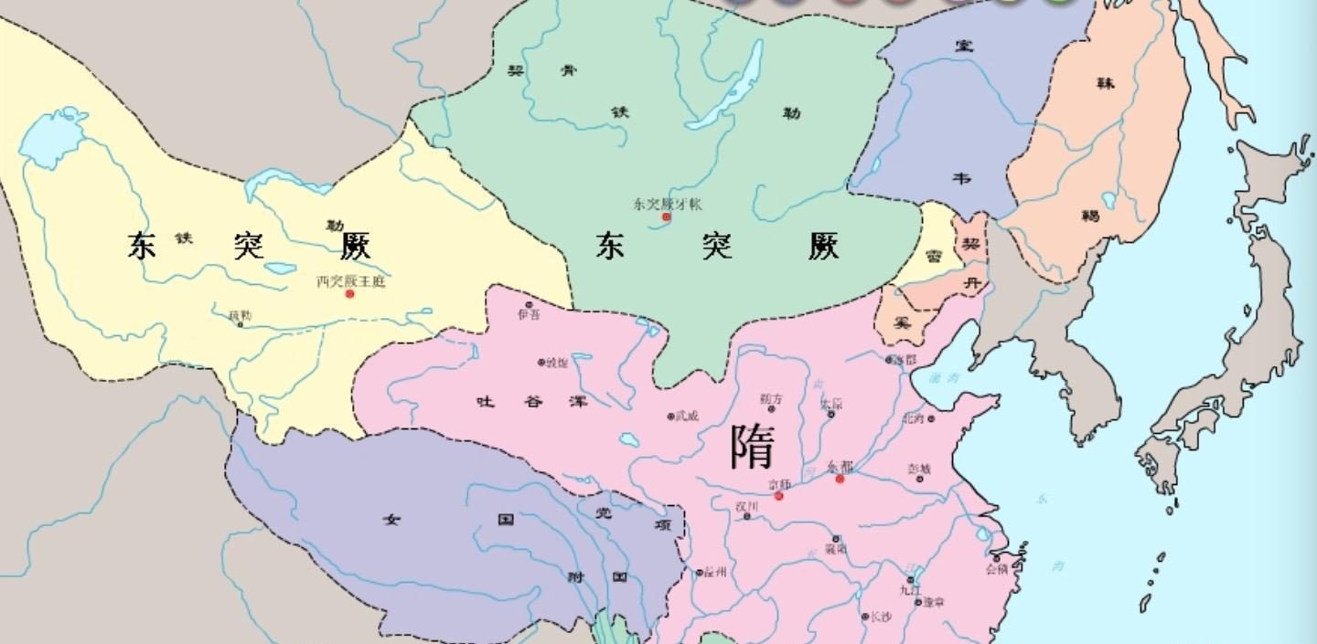 隋朝详细高清地图图片