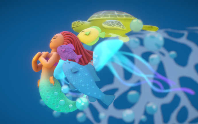 小侄女儿编的故事,当海绵宝宝,派大星,美人鱼公主遭遇海洋污染