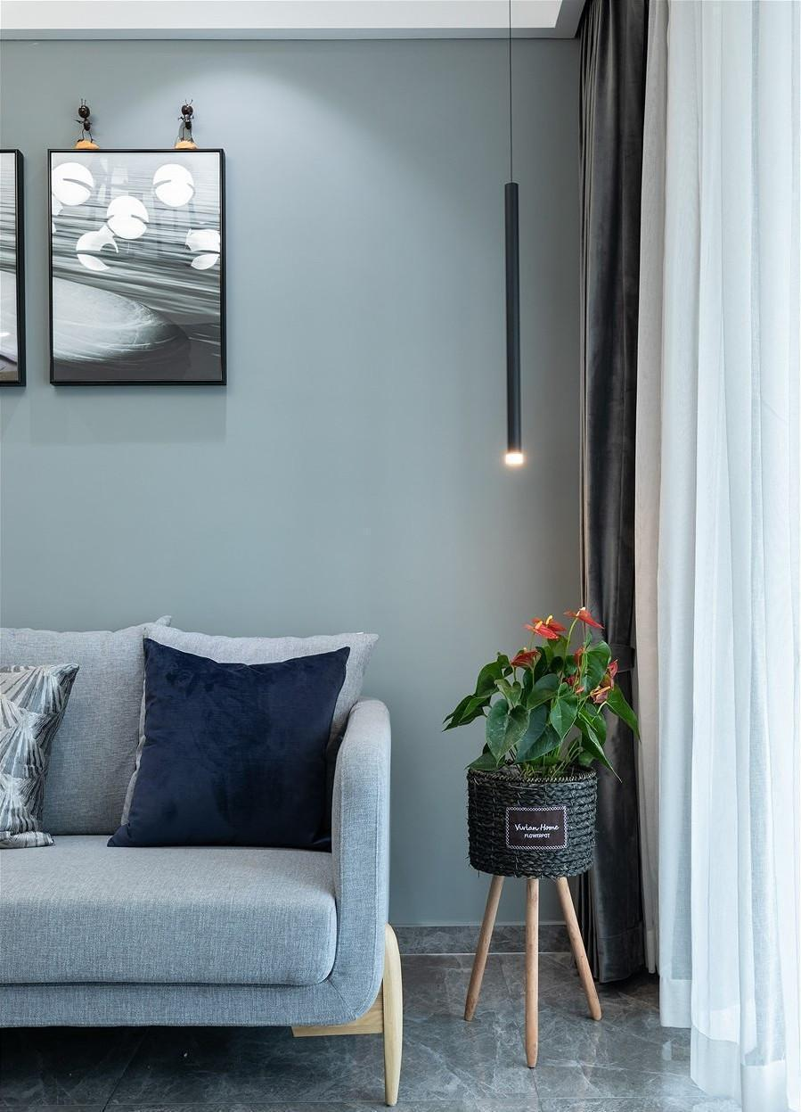 85㎡北欧三居,高级灰乳胶漆搭配木饰面装饰板,清新时尚有格调