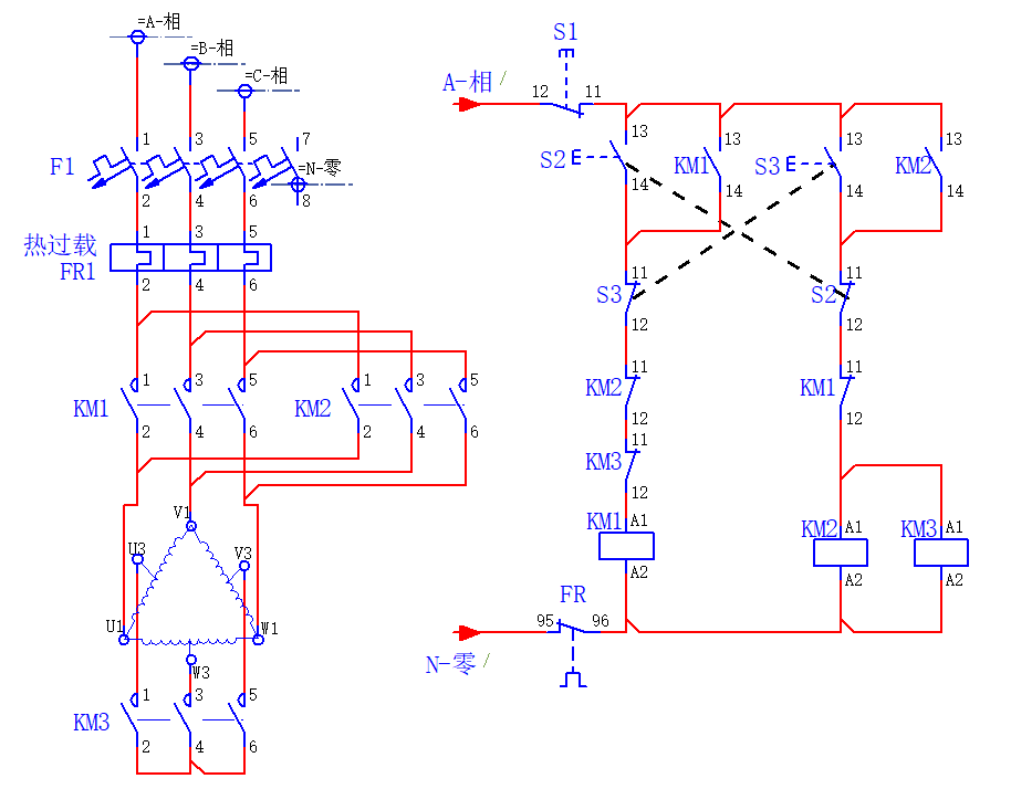 雙速電機與星三角啟動控制線路區別