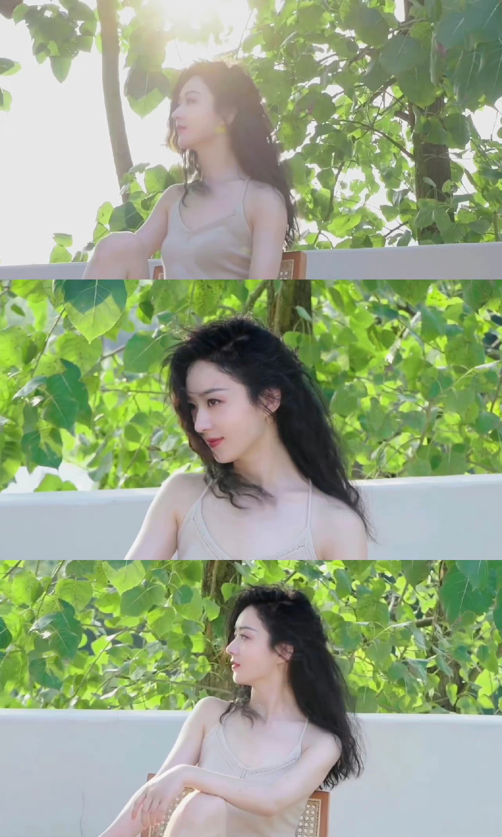 赵丽颖复古羊毛卷造型,看起来发量惊人,松弛自在,慵懒风拉满