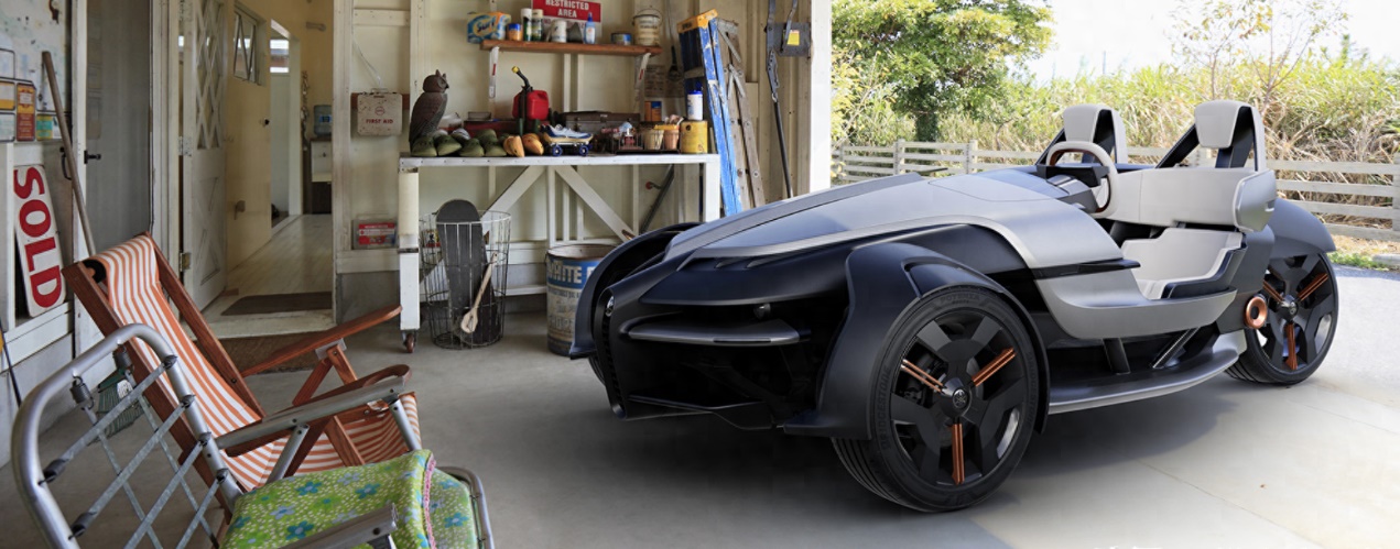 新车 - 纯电动敞篷倒三轮,带后轮转向,雅马哈tricera官图发布