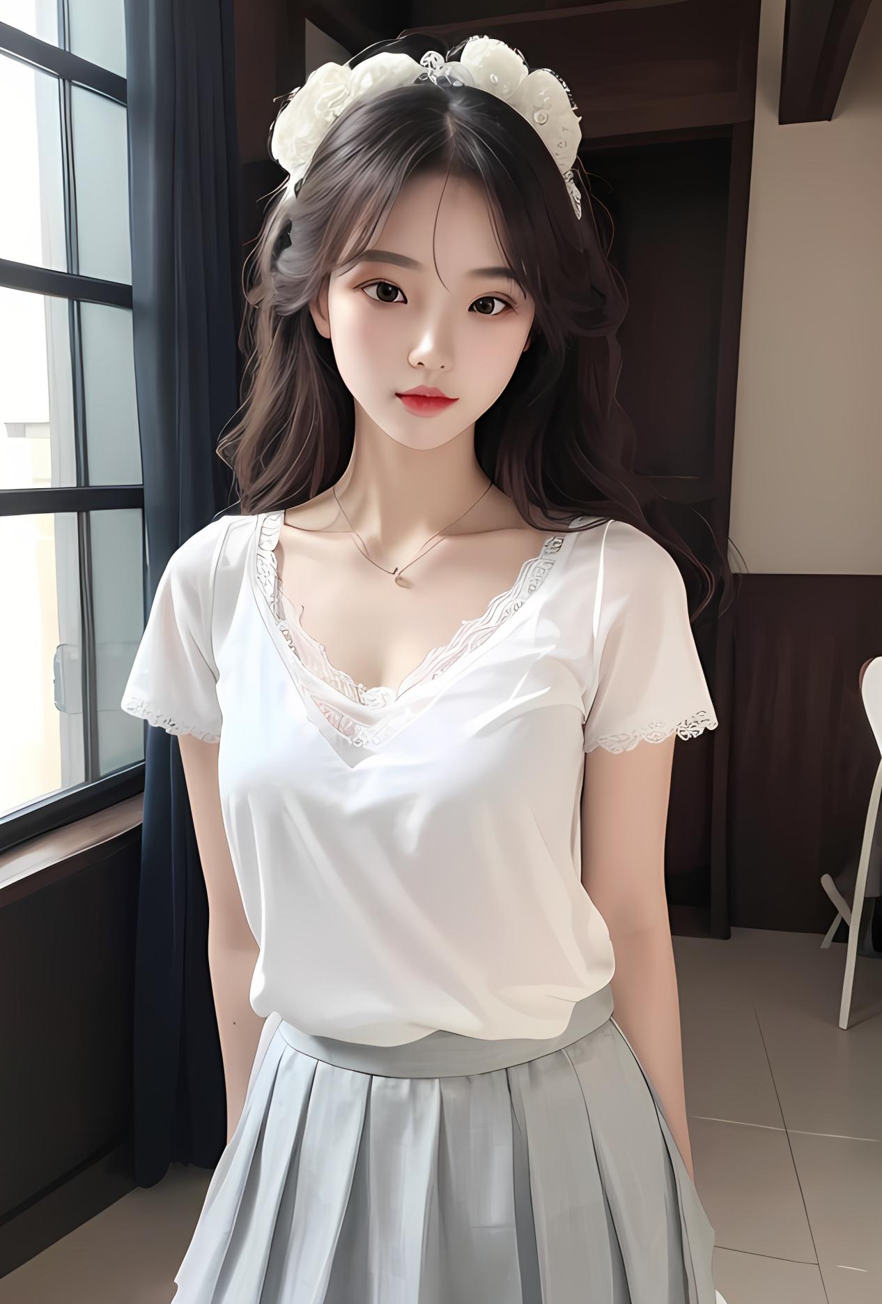 ai绘画004 纯白jk美少女