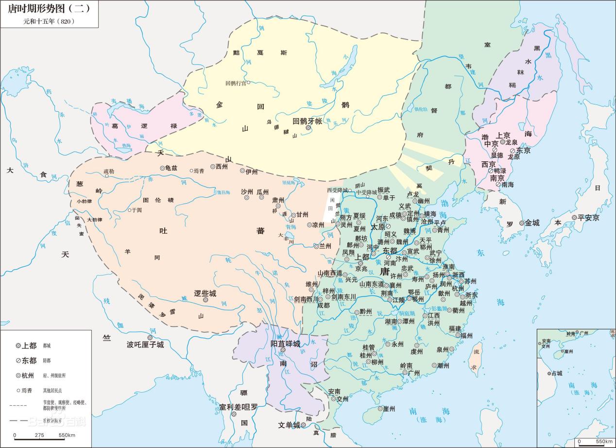唐朝地图 行政区划图片
