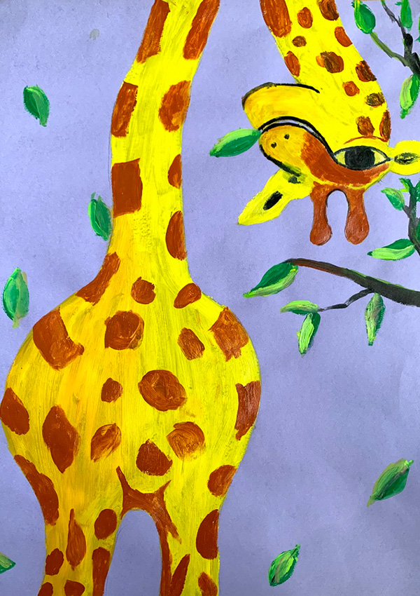 创意儿童画赏析——可爱有趣的长颈鹿!