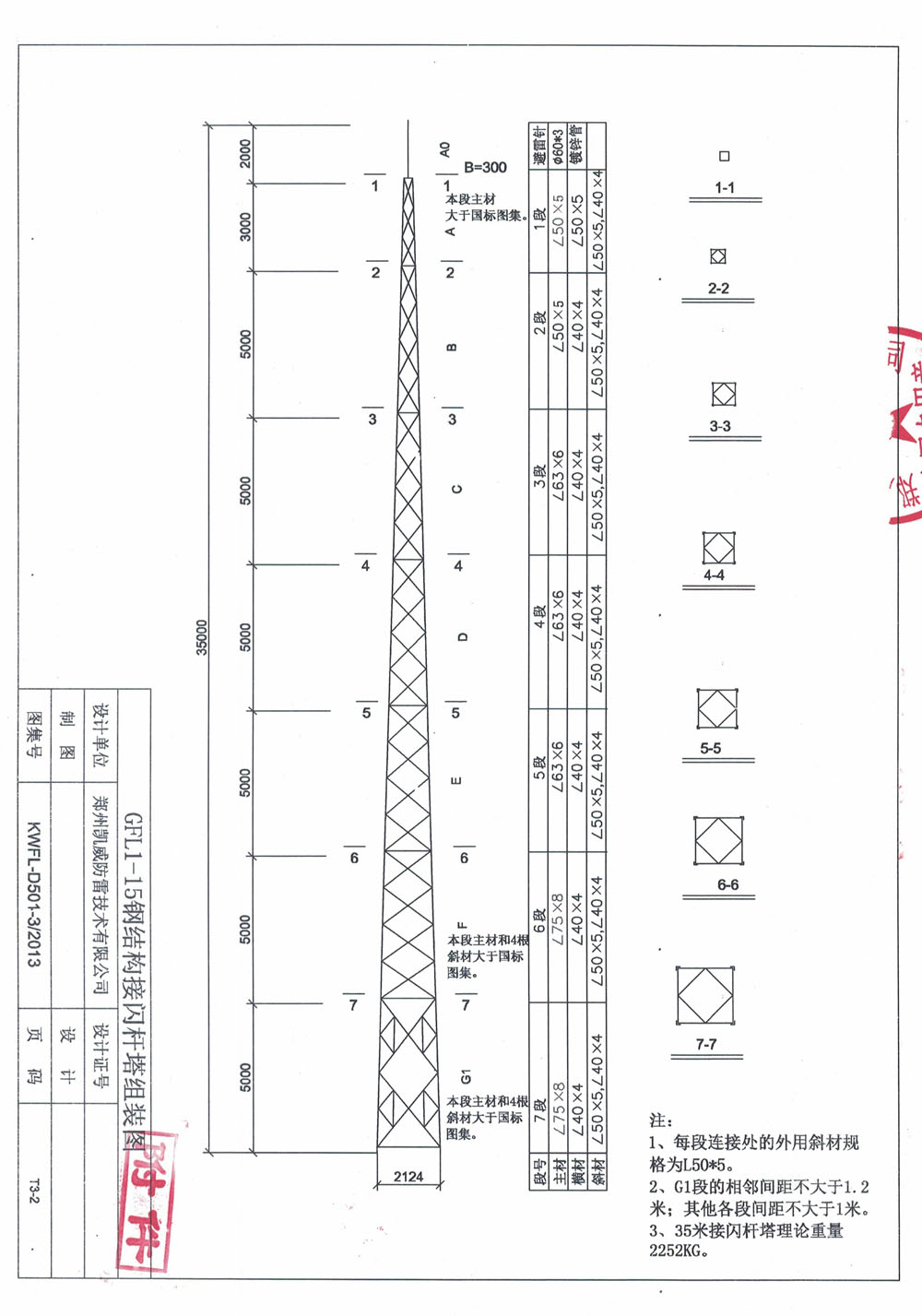 35米gfl2-13(2-15)钢结构接闪杆塔:雷电防护的坚实壁垒