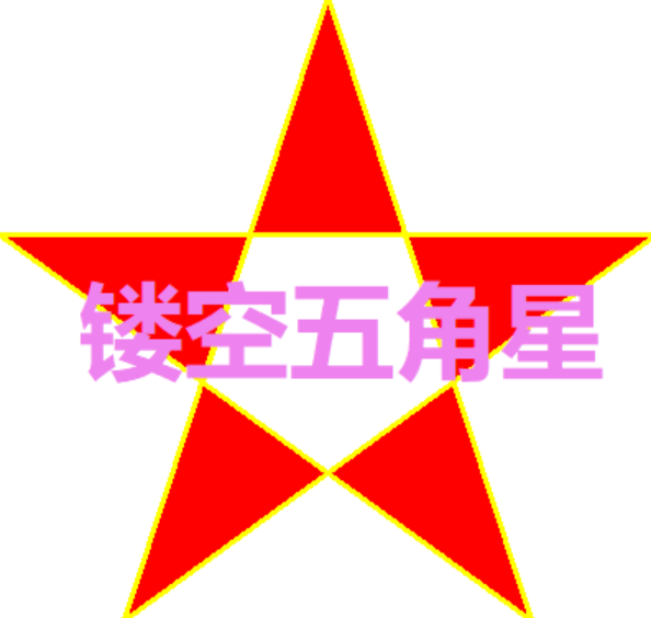 「python海龟画图」利用海龟画笔绘制镂空五角星