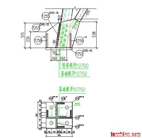 电力铁塔基础根开图解图片