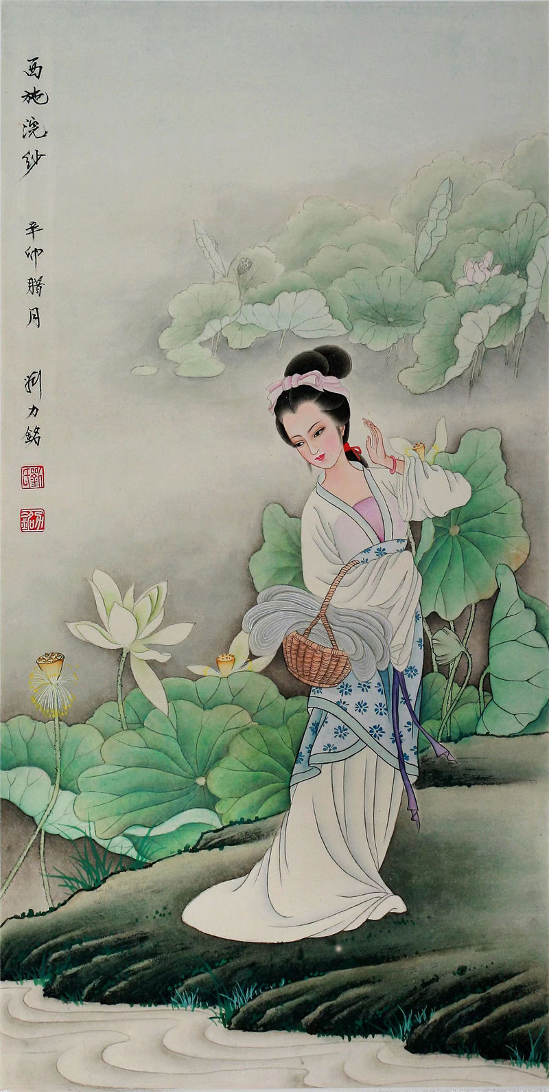 工笔美人美体国画图片