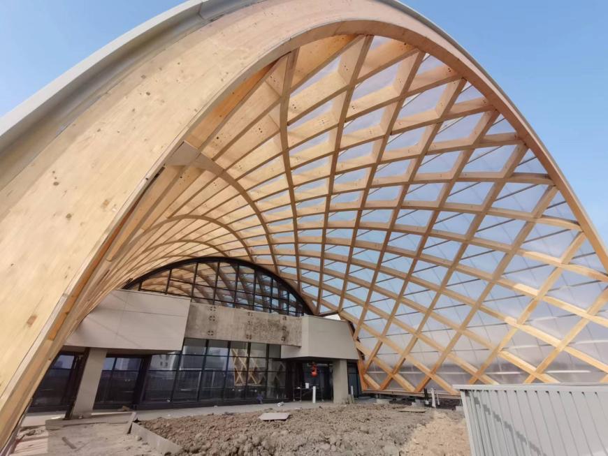 奉贤市民活动中心丨聚碳酸酯与木拱结构,邂逅一座温暖未来城