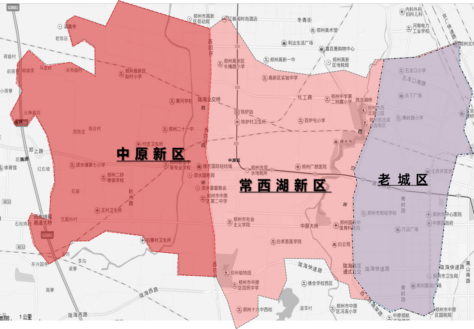 郑州市高新区行政地图图片