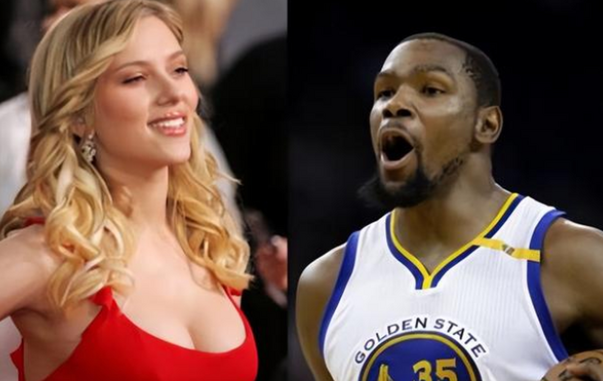 杜兰特潜在女友"黑寡妇"斯嘉丽好看(左图) 还是队友渡边的妻子好看