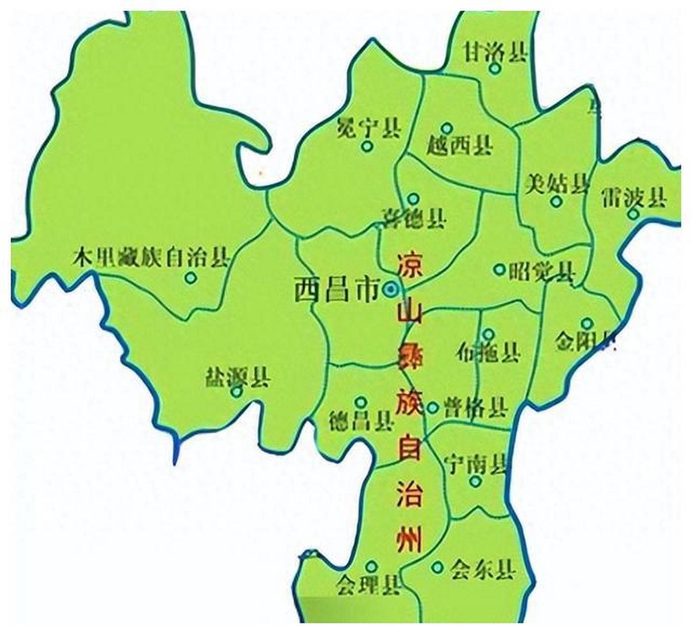 四川大凉山地图位置图图片