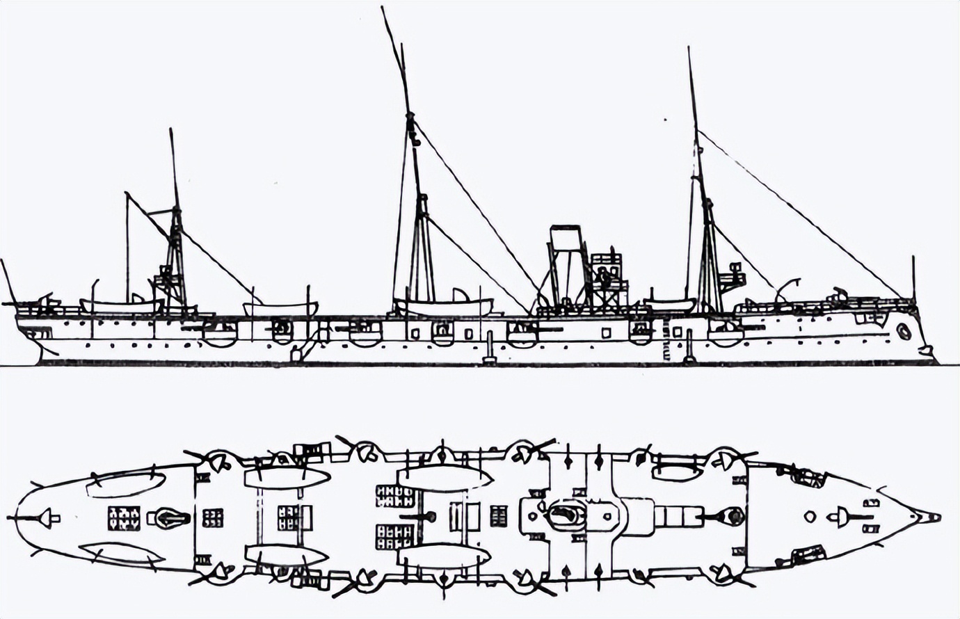 千代田号与致远号建造地相同,排水量差不多,性能却有差别