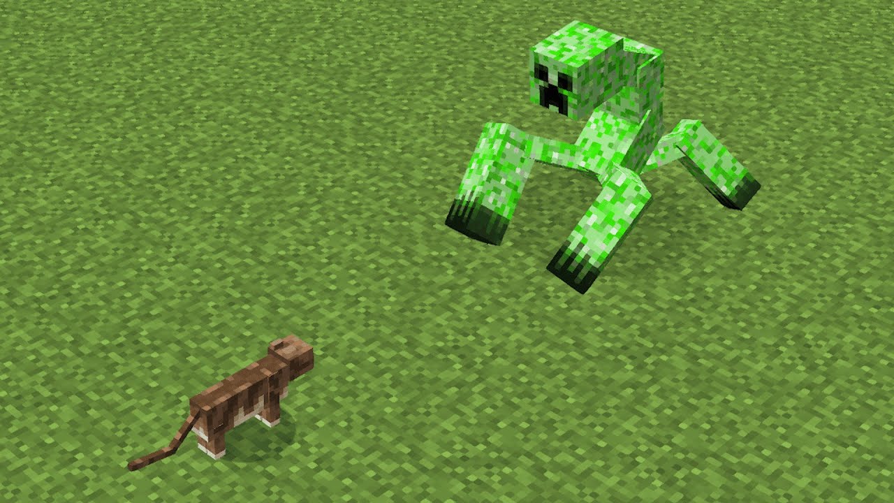 我的世界:玩家给死去的猫造了一座"墓碑"!死于creeper!