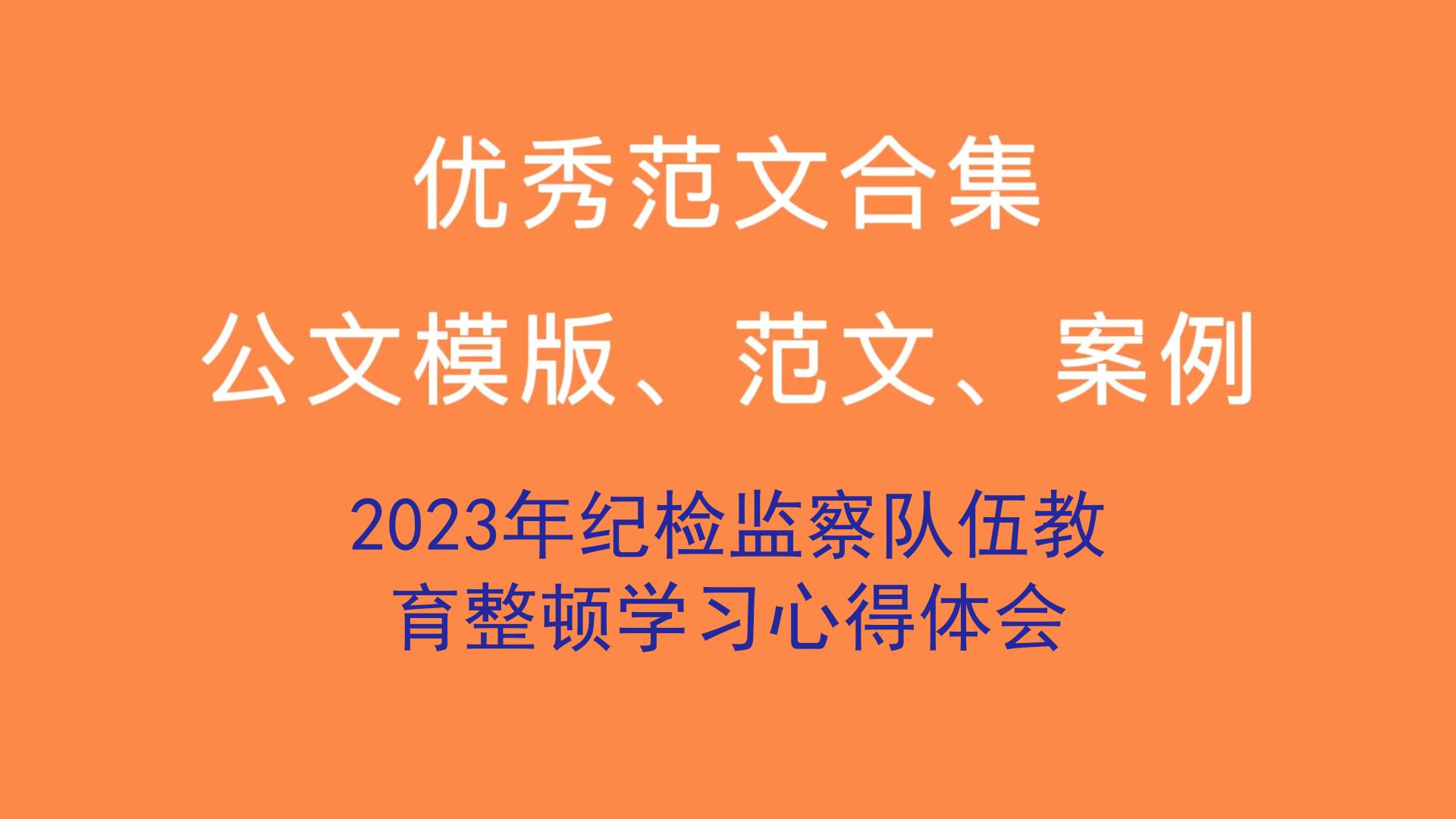 2023年纪检监察队伍教育整顿学习心得体会