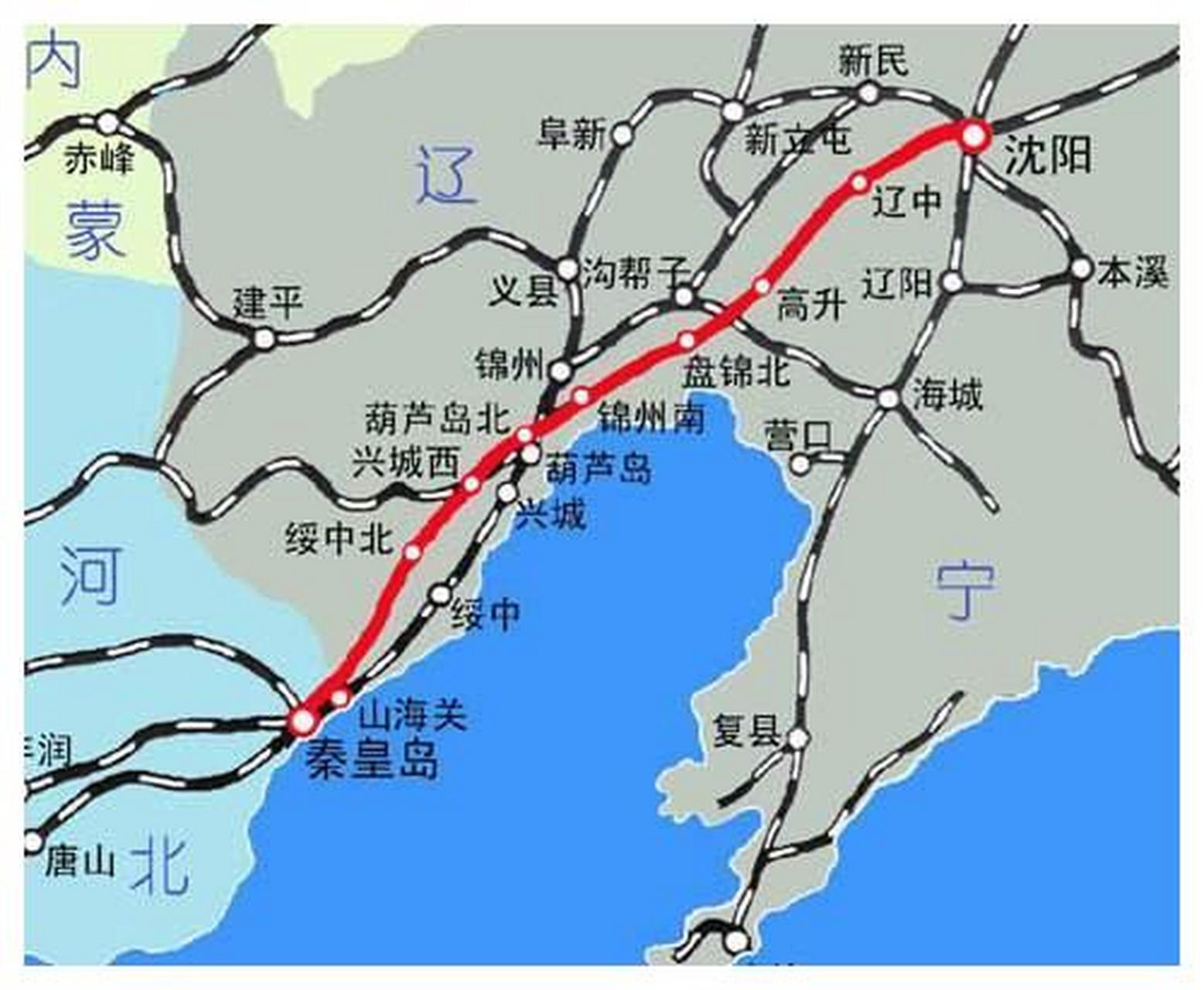 中国第一条高铁——秦沈客运专线,建设于1999年,起点是秦皇岛市,终点