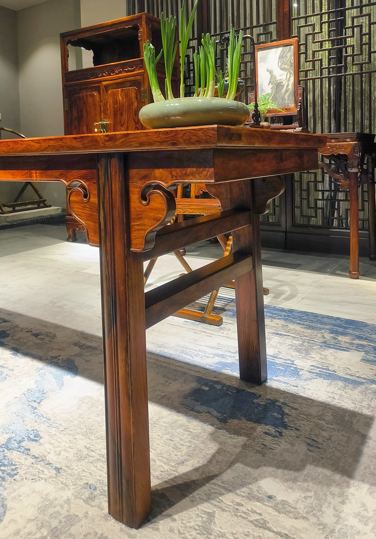 挥毫泼墨必不可少的书房重器:海南黄花梨夹头榫大画案