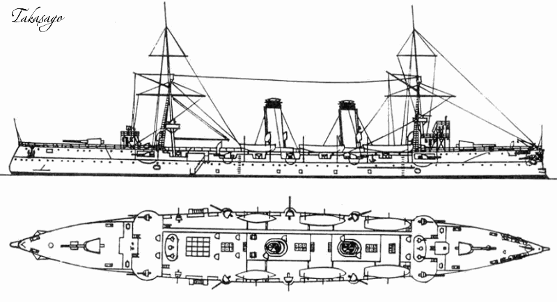吉野号的准同级,高砂号巡洋舰