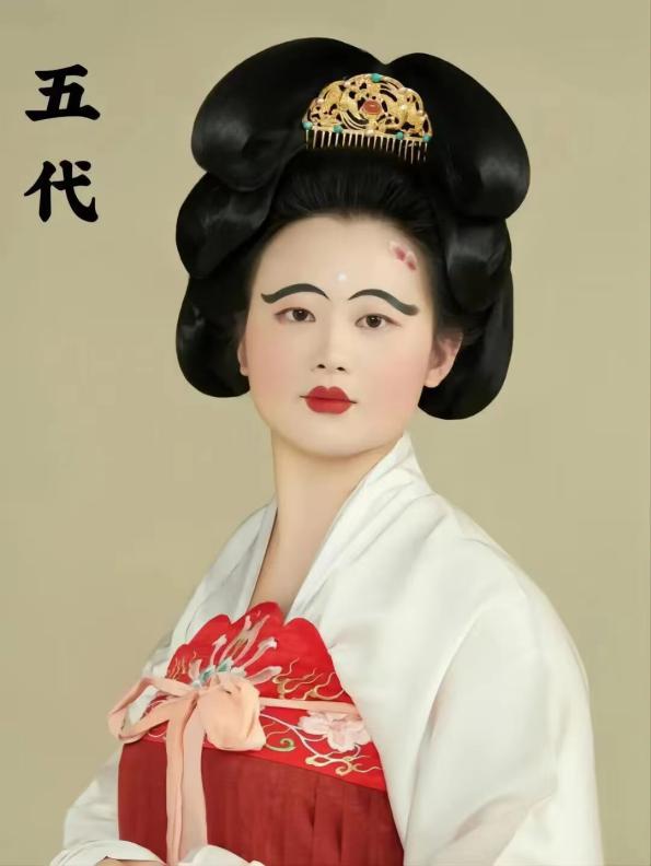 中国古代不同朝代女子妆造,宋朝的很好看,五代时期的太丑了
