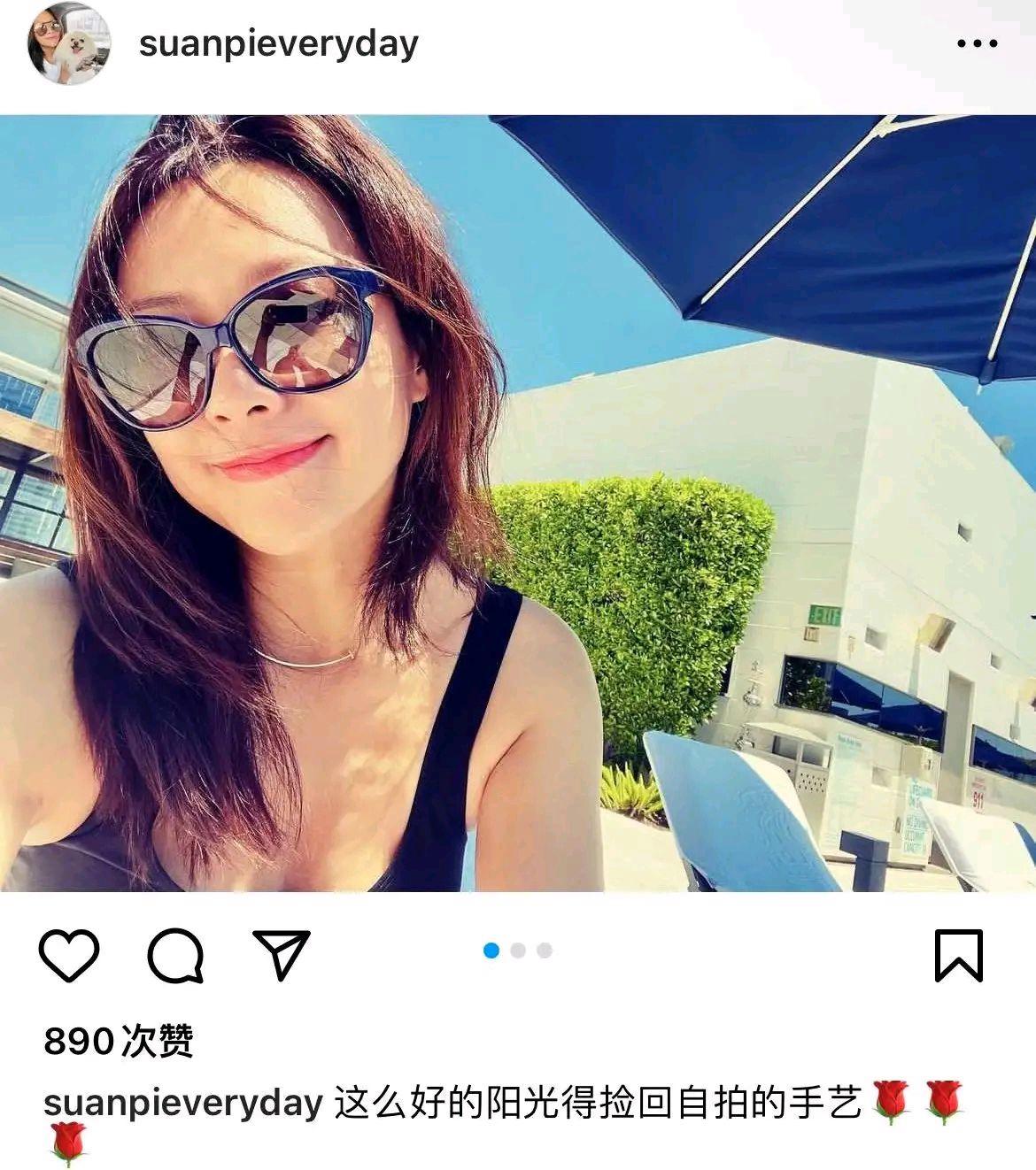 "风流才女"徐静蕾近况曝光,晒大尺度泳装照,网友:太美了!