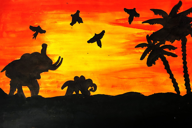 儿童画笔下的落日美景,每一张都是治愈系!