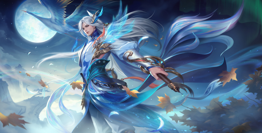 王者荣耀:李白凤求凰,王昭君凤凰于飞星传说皮肤上架,特效绝美