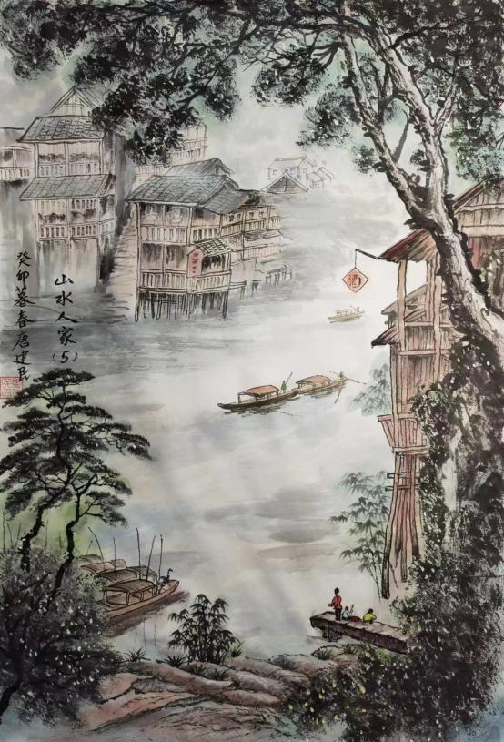 唐建民荣获"丝路敦煌杯"一等奖,绿色书画平台为其颁发荣誉证书