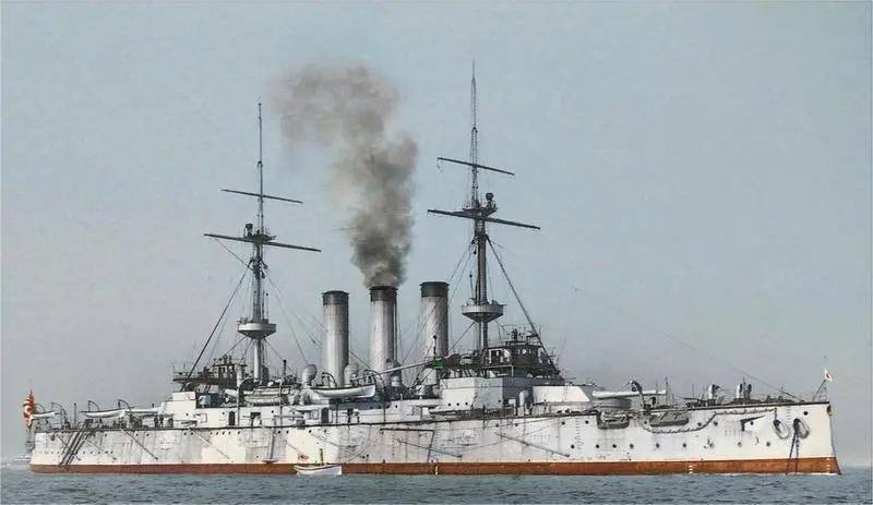 利用大清甲午赔款,旧日本海军购买的敷岛级战列舰